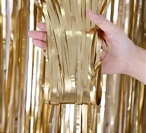 CORTINA DECORATIVA METALIZADA - 100X200 CM - DOURADO FOSCO -1 unidade