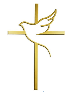 TOPO DE BOLO EM ACRÍLICO - ESPIRITO SANTO NA CRUZ- DOURADO - 1 Unidade