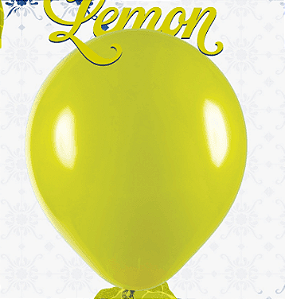 BALÃO LISO REDONDO - ART-LATEX Nº 16 -  LEMON - Pacote com 12 unidades