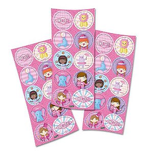 ADESIVO ESPECIAL CIRCO ROSA - Pacote com 30 unidades