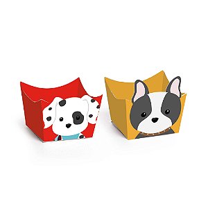 FORMINHA PARA DOCE DECORADA COMPOSÊ CACHORRINHOS II - Pacote com 24 unidades
