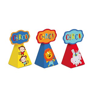 CONE COM APLIQUE CIRCO - Pacote com 8 unidades