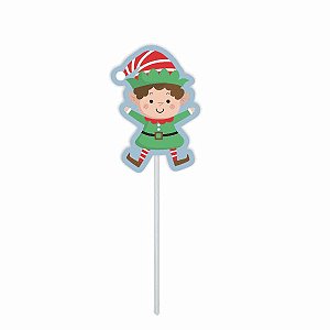 PALITO DECORATIVO NATAL (DUENDE) - Pacote com 10 unidades