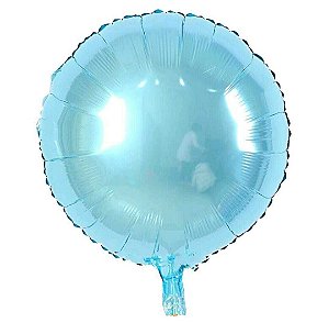 BALÃO METALIZADO BOLA AZUL CLARO - 45 CM - 1 UNIDADE