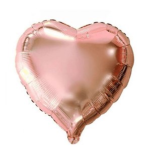 BALÃO METALIZADO CORAÇÃO - ROSÊ GOLD- 45 CM - 1 unidade