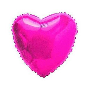BALÃO METALIZADO CORAÇÃO - ROSA PINK - 45 cm - 1 unidade