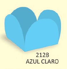 FORMINHA PARA DOCES CAIXETA 35mm - AZUL CLARO - Pacote com 50 unidades