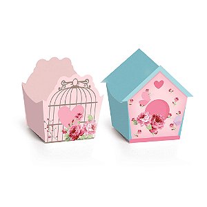 FORMINHA PARA DOCE DECORADA COMPOSÊ - JARDIM ENCANTADO - Pacote com 24 unidades