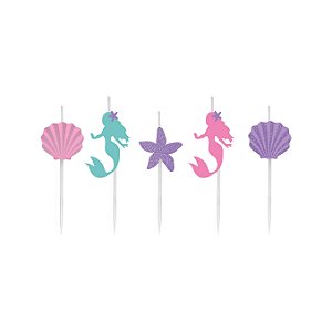 VELAS 2D SEREIA - Pacote com 5 unidades