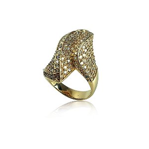 Anel Organic Todo Cravejado Com Diamantes