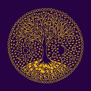 TOALHA ESOTERICA TAROT ARVORE DA VIDA LUZ CHAMA VIOLETA