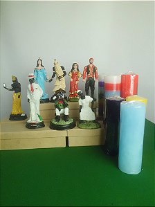 Kit Altar 8imagens Ciganos Pr Velho Oxum Obaluaie Iemanja Ze