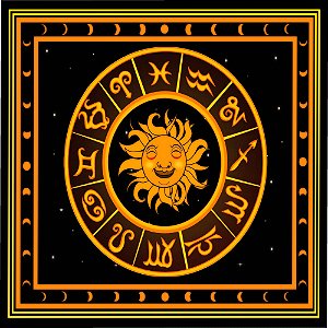 Toalha Esoterica Tarô Sol Signo Astrologia Numerologia Vela Cx mdf