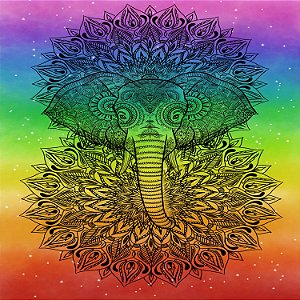 Toalha Esoterica Ganesha Mitologia Hindu Mandalas e Rituais E Saquinho