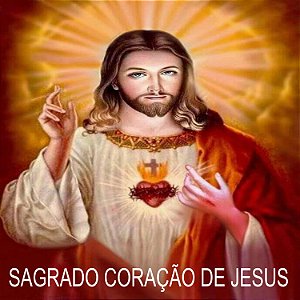 Toalha Sagrado Coração de Jesus Grande Amor de DeusS 70x70cm Vela  7 Dias Branca