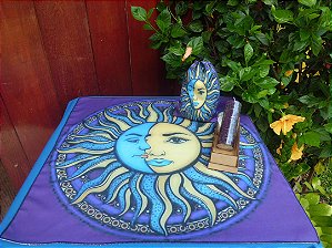 Toalha Esoterica Sol Lua Tarot Astrologia Vela 7dias Magenta Cx mdf