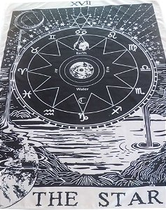 TOALHA ESOTERICA TAROT CARTA ARCANO 17 ESTRELA 70X90 VELA  CX MDF