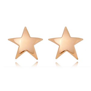 BRINCO ESTRELA FOLHEADO A OURO 18K