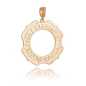 PINGENTE FOLHEADO A OURO 18K ENTREGO CONFIO AGRADEÇO ACEITO