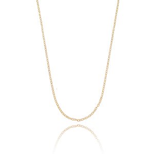 CORRENTE GRUMET FOLHEADA A OURO 18K 60CM