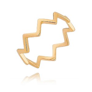 ANEL ZIG ZAG FOLHEADO A OURO 18K