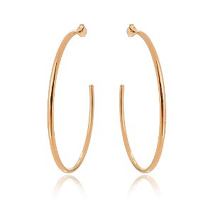 ARGOLA GRANDE FOLHEADA A OURO 18K