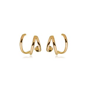 BRINCO ARO ZIGZAG FOLHEADO OURO 18K