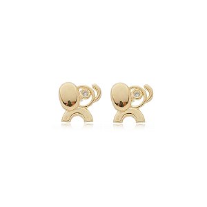 BRINCO INFANTIL ELEFANTE FOLHEADO OURO 18K