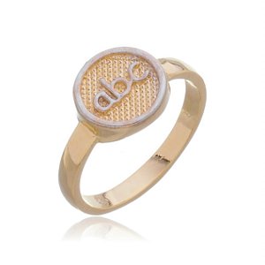 ANEL ABC REDONDO FOLHEADO OURO 18K