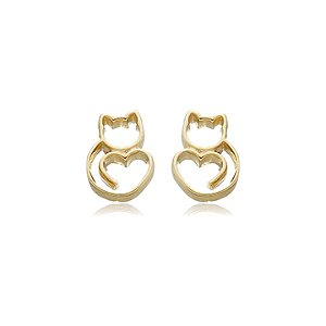 BRINCO GATINHO FOLHEADO A OURO 18K