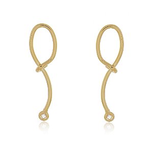 BRINCO ENTRELAÇADO COM ZIRCONIAS FOLHEADO A OURO 18K
