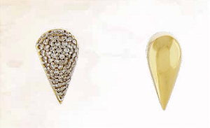 BRINCO GOTA LISO E CRAVEJADO FOLHEADO A OURO 18K