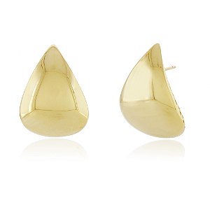 BRINCO GOTA SOFT FOLHEADO A OURO 18K