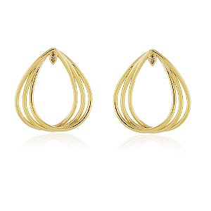 BRINCO GOTA 3 FIOS FOLHEADO A OURO 18K