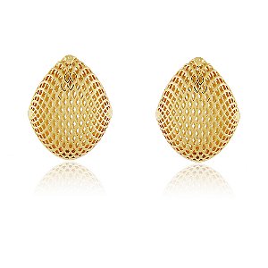BRINCO TELA FOLHEADO A OURO 18K