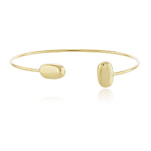 BRACELETE PONTAS OVAIS FOLHEADO A OURO 18K
