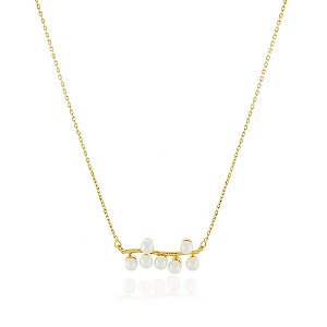 GARGANTILHA PÉROLA FOLHEADO A OURO 18K