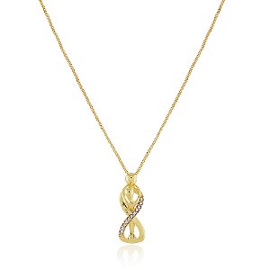GARGANTILHA COM ZIRCONIAS FOLHEADO A OURO 18K