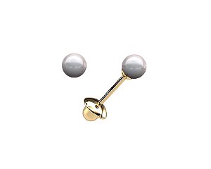 BRINCO INFANTIL OURO 18K COM PEROLA 3MM AU29/1/50