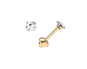BRINCO INFANTIL OURO 18K COM ZIRCÔNIA 2,5mm AU29/1/20