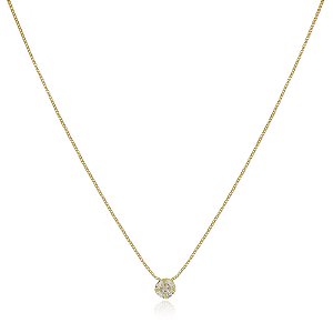 GARGANTILHA PONTO DE LUZ ZIRCÔNIA FOLHEADO A OURO 18K