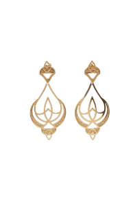 BRINCO FOLHEADO A OURO 18K TRABALHADO