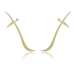 BRINCO FOLHEADO A OURO 18K LISO COM PIERCING