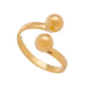 ANEL BOLAS REGULÁVEL FOLHEADO A OURO 18K