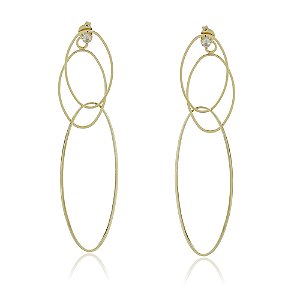 BRINCO FOLHEADO A OURO 18K ELOS FINOS