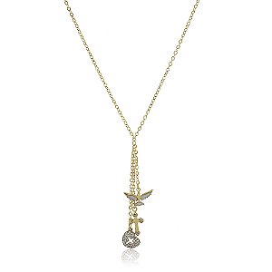 GARGANTILHA FOLHEADA A OURO 18K CRUZ, CORAÇÃO E ESPÍRITO SANTO COM ZIRCÔNIAS