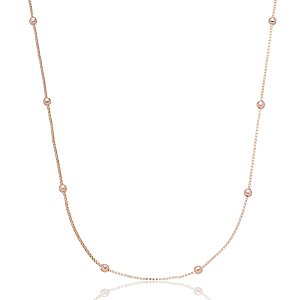 CORRENTE FOLHEADA A OURO 18K BOLINHAS 60cm