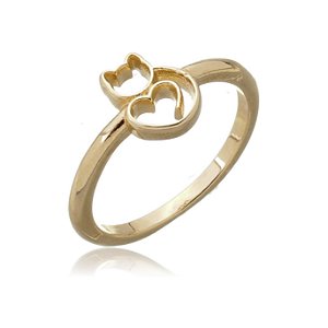 ANEL INFANTIL GATINHO FOLHEADO A OURO 18K