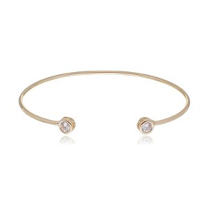 BRACELETE FOLHEADO A OURO 18K COM ZIRCÔNIAS