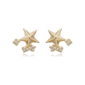 BRINCO ESTRELA INFANTIL COM ZIRCÔNIAS FOLHEADO A OURO 18K